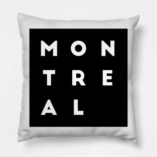 Montreal | Black square, White letters | Canada Pillow