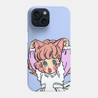 I draw pink pastel chibi neko / the star of cottonland cat girl Phone Case