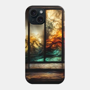 Abstract Contemporary Orange Stained Glass Window Phone Case