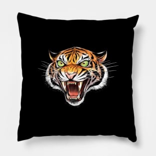 Rowdy Tiger Head Pillow