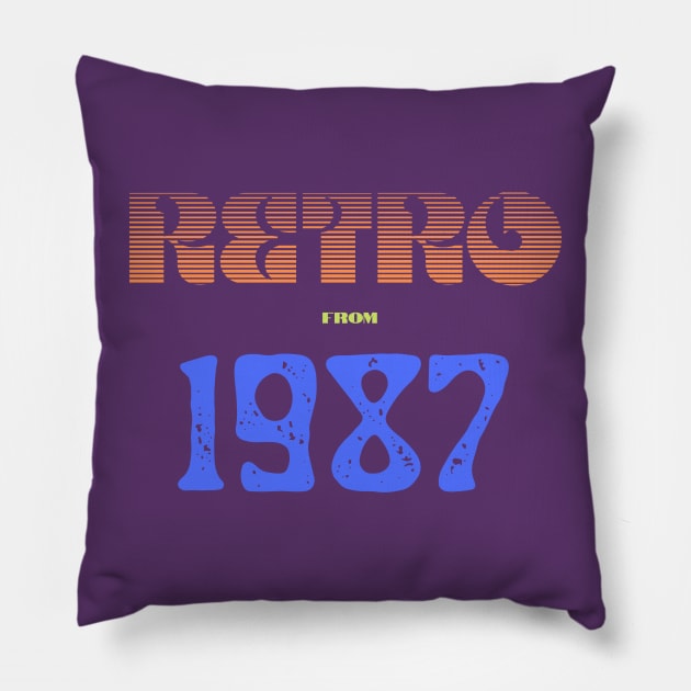 Retro Birthyear 1987 Pillow by FNRY