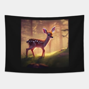 Beautiful Cute Fawn in a Forest Tapestry