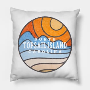 Topsail Island, NC Summertime Vacationing Stained Glass Sunrise Pillow