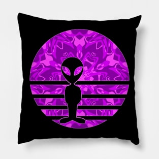 Encounters Kaleidoscope Pattern Creature Alien Sunset Silhouette Pillow