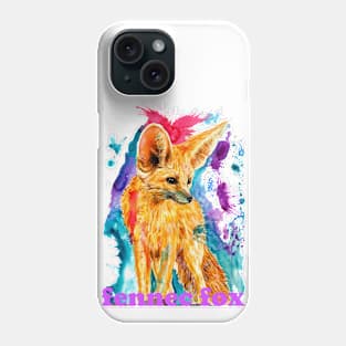 fennec fox watercolor Phone Case