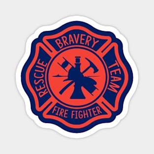 Bravery Rescue Team Firefighter Magnet