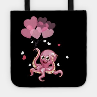 Cute Octopus Hearts Valentine's Day V-Day Funny Valentines Tote