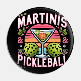 Martinis & Pickleball Design #2 Pin