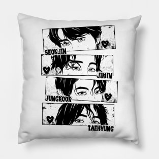 Seokjin, Jimin, Jungkook, and Taehyung Vocal Line Grunge Style Pillow