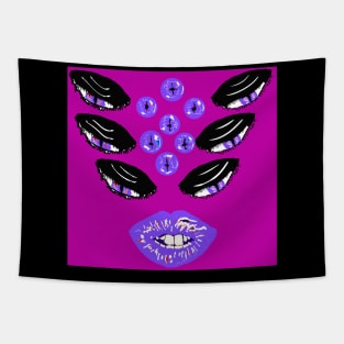 Demon Inside - Purple on Pink Tapestry