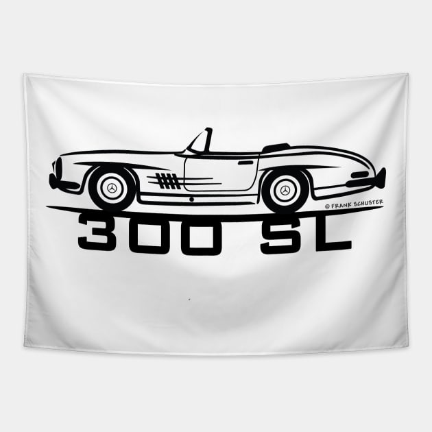 Mercedes-Benz 300 SL Convertible W198 Tapestry by PauHanaDesign