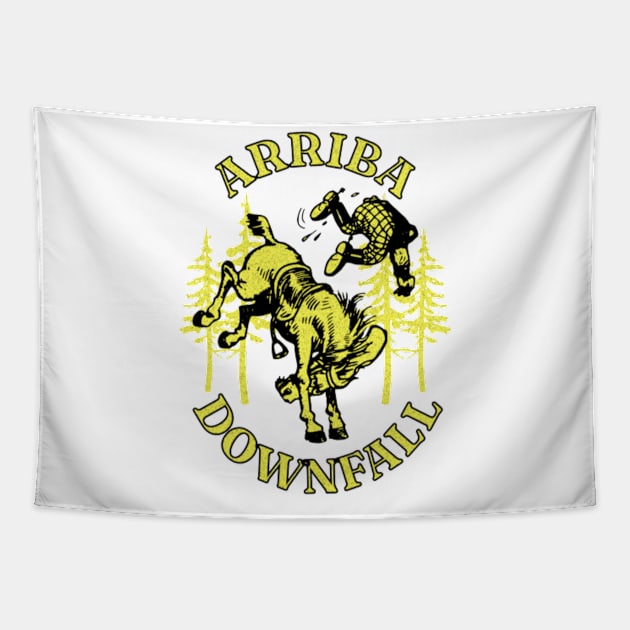 funny cowboy downfall arriba Tapestry by YuriArt