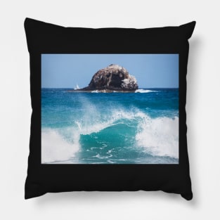 Big Wave Rock off of Pigeon Island Saint Lucia Pillow
