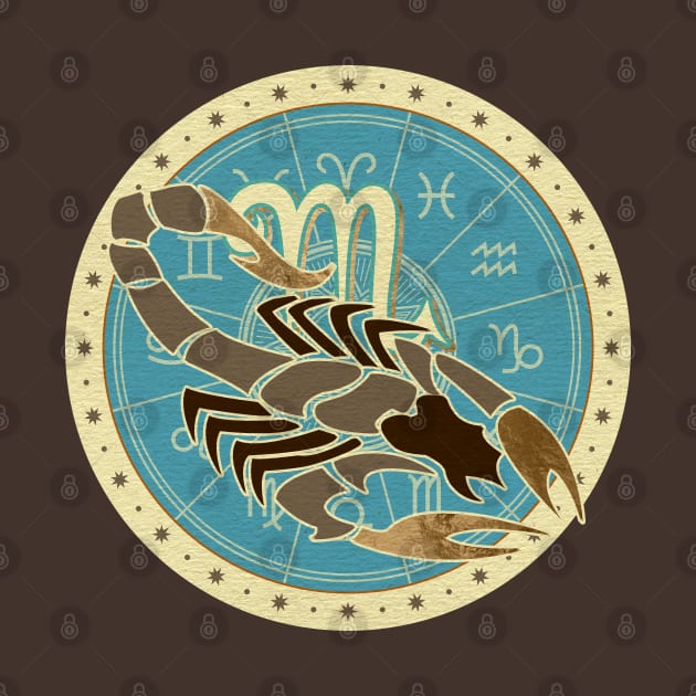 Vintage Scorpio Zodiac Art by Nartissima