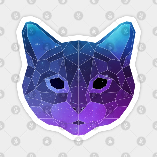 Galaxy Cat Geometric Animal Magnet by Jay Diloy