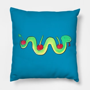 Watercolor Cherry Snake Pillow