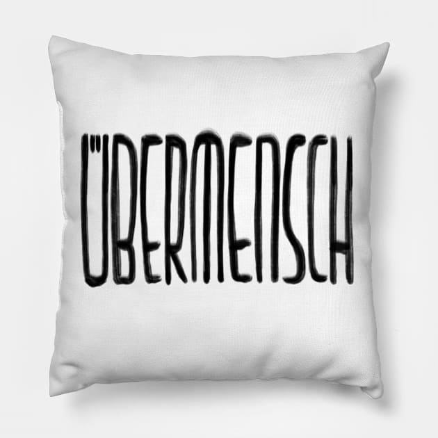 Ubermensch Pillow by badlydrawnbabe