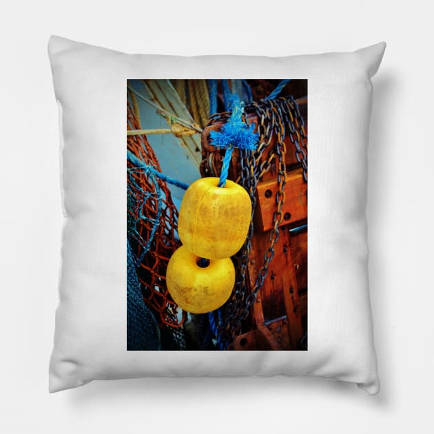 Yellow Buoys Pillow by Cynthia48