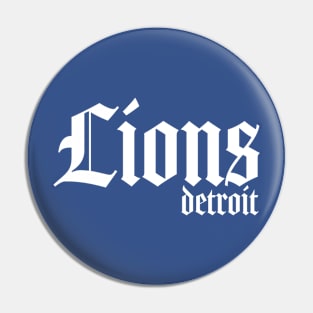 Lions Detroit, white Pin