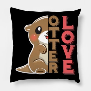 Cute Otter Love Pillow