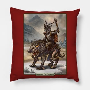 Krampus and the Chupacabra Pillow