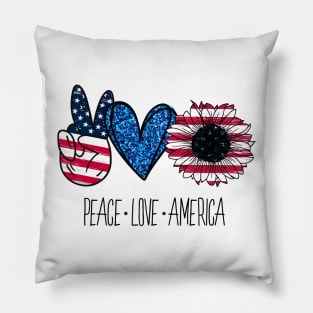 Peace Love America Pillow