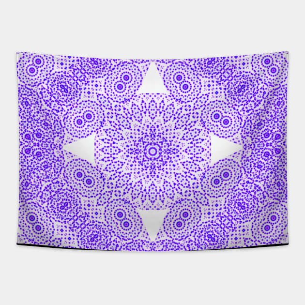 pointillist kaleidoscope in purple Tapestry by hereswendy