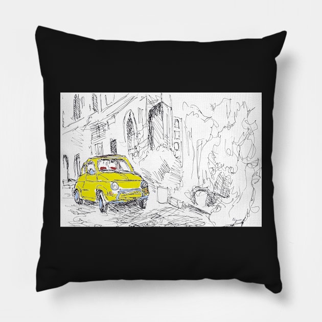 Italian vintage car Pillow by NYWA-ART-PROJECT