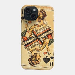 retro vintage cross lady playing card Phone Case
