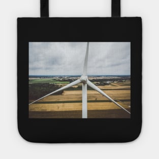 Aerial close-up of windmill turbine Tote