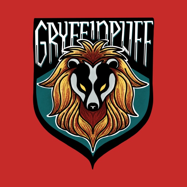 Gryffinpuff Lion Badger Combination House Crest by Thenerdlady