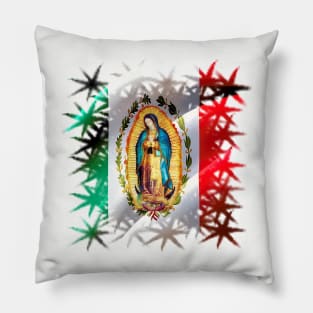 Our Lady of Guadalupe Mexican Virgin Mary Mexican Flag Mexico Catholic Pillow