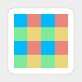 minimalist simple abstract colorful check pattern Magnet