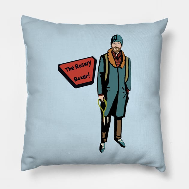 Comic Style Rosary Boxer Pillow by HappyRandomArt