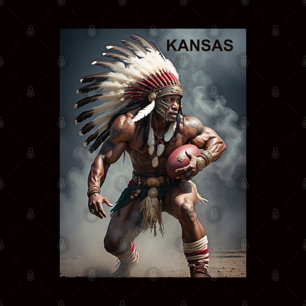 Chief playing football in Kansas by BishBashBosh