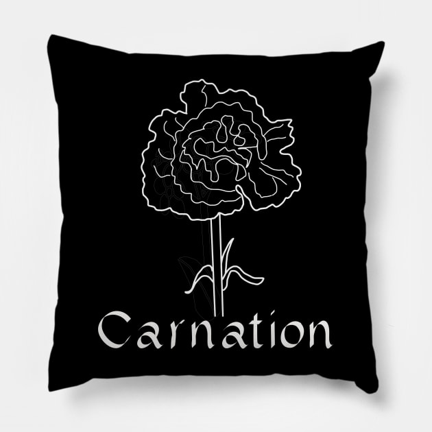 Carnation Flower Pillow by beautifulhandmadeart