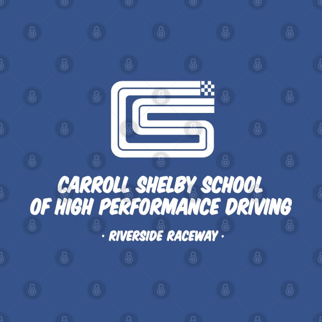 1962 Carroll Shelby School of High Performance Driving  - white print by retropetrol