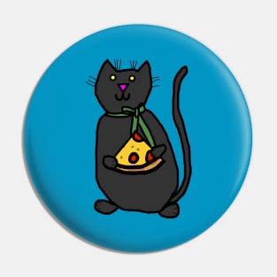 Cute Cat and Pizza Slice Pin