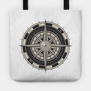 Vintage nautical compass rose Tote