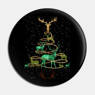 Deer Buck Hunting Holiday Christmas Tree Pin