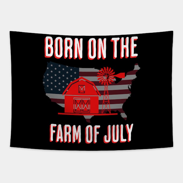 Farm Life Independence Day Tapestry by CashArtDesigns