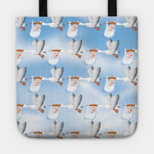 New born baby and crane Tote