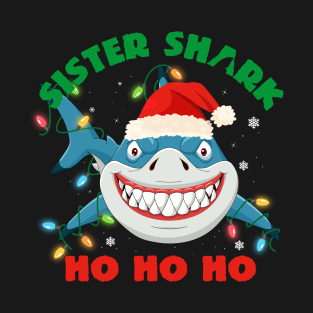 Sister Shark Ho Ho Ho Christmas T-Shirt