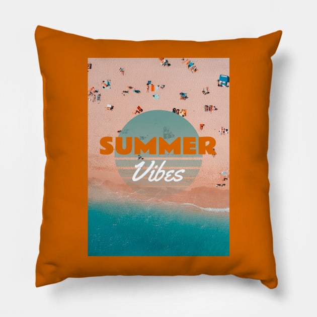 Summer Vibes Beach Pillow by Batcat Apparel