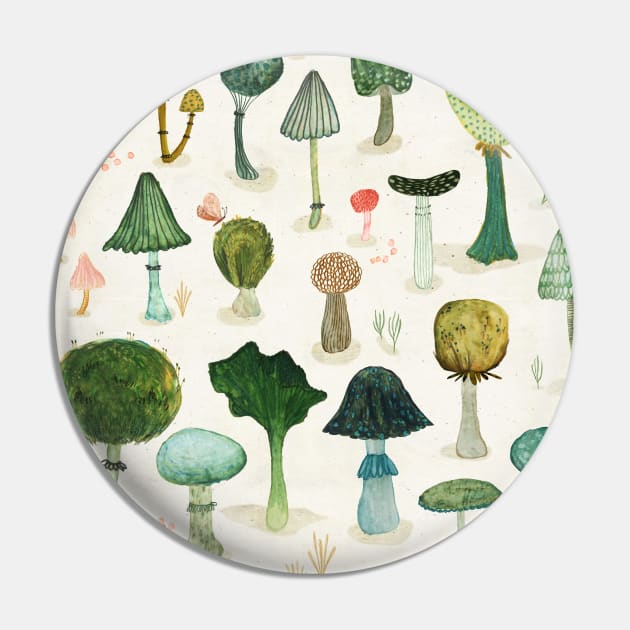 Mushroom Pin by katherinequinnillustration