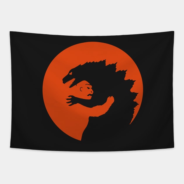 Godzilla vs King kong Tapestry by coffeeman