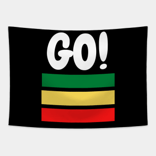 Red, yellow, green colour and then Go!!!  Motivational Design, minimalist Tapestry