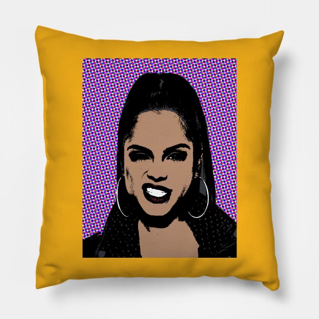 natti natasha style pop art Pillow by soundofpopart