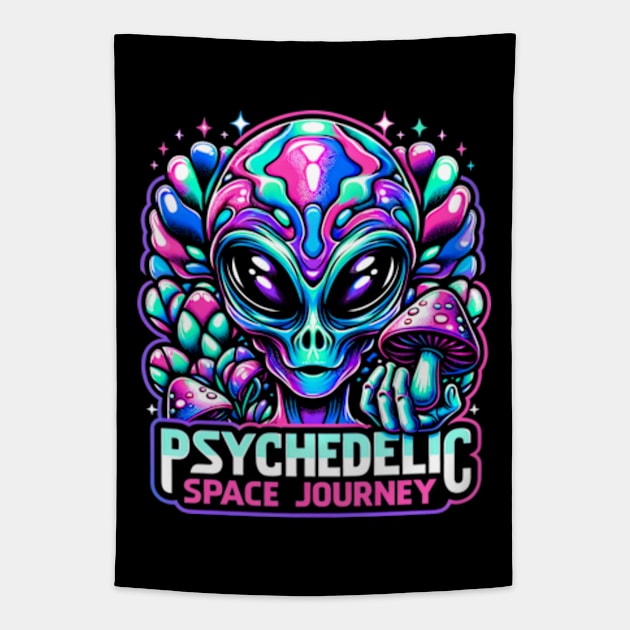 Psychedelic Space Journey - Alien Tapestry by Neon Galaxia