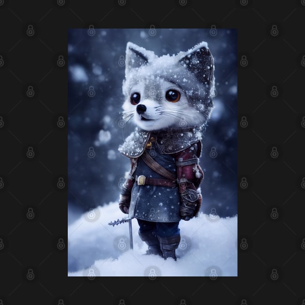 Adorable snow fox adventurer by ai1art